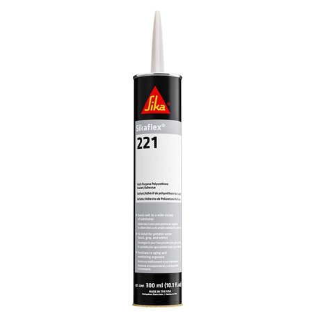 SIKA 221 Mult Purp Polyurethane Sealant/Adhesive-10.3oz Cartridge-Black 90893